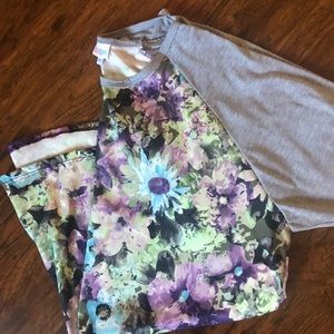 Lularoe Randy Badeball Tee Floral 2X